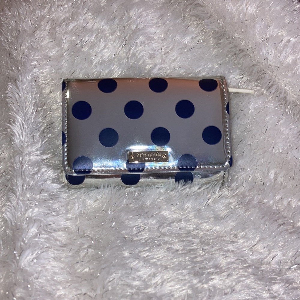 Kate Spade NY Carlisle Street Silver Navy Wallet